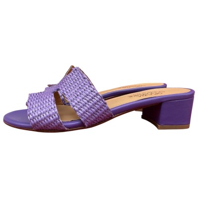 scalzatina Elba in rafia viola.