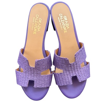 scalzatina Elba in rafia viola.