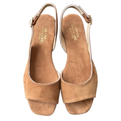 slingback Daiana in camoscio cuoio