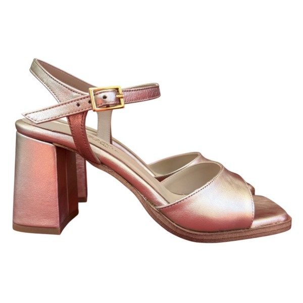 sandalo Emma in pelle  platino