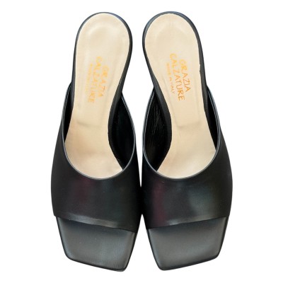 scalzata Diamante in pelle nera