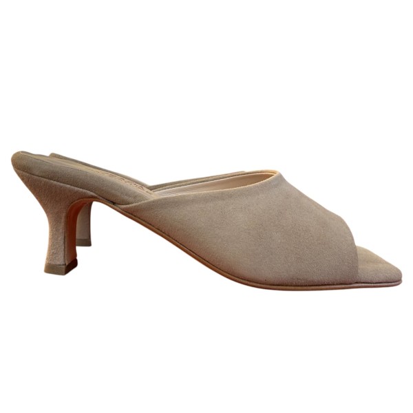 scalzata Diamante in camoscio taupe