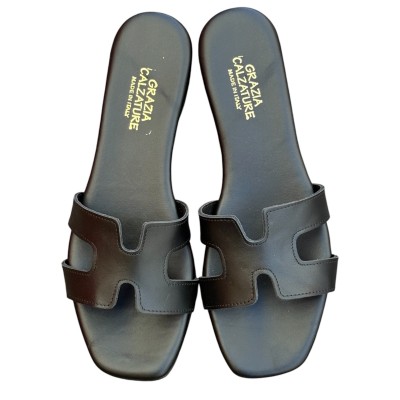 ciabattina Lolita in pelle nera