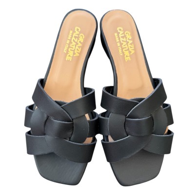 ciabattina Dory in pelle nera
