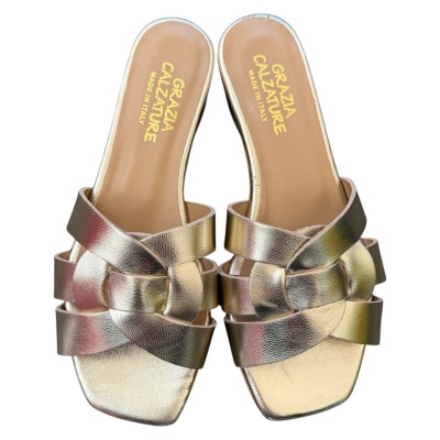 ciabattina Dory in pelle platino