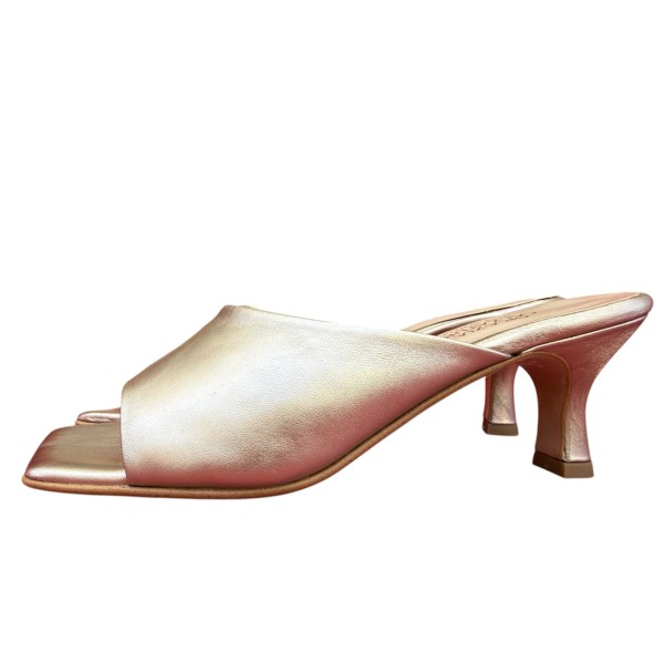 scalzata Diamante  in pelle platino