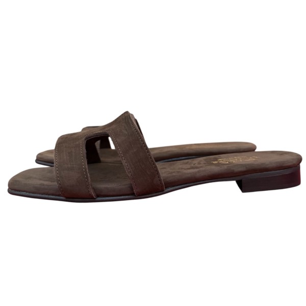ciabattina lolita in camoscio marrone