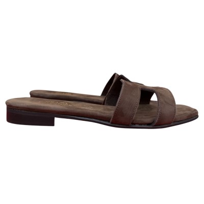 ciabattina lolita in camoscio marrone