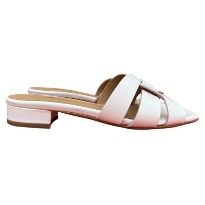 ciabattina Dory in pelle bianca