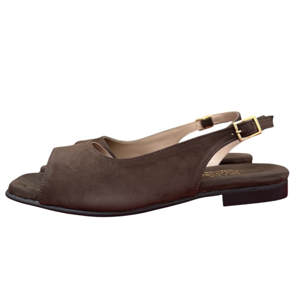 sandalo Daiana in nabuk marrone