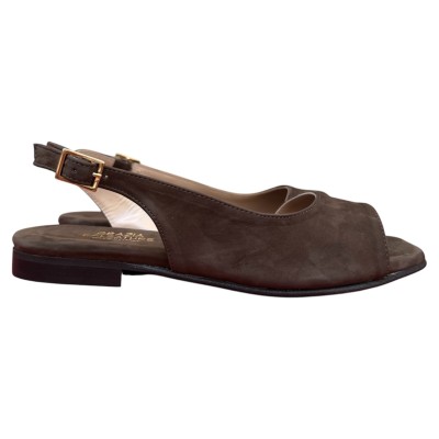 sandalo Daiana in nabuk marrone