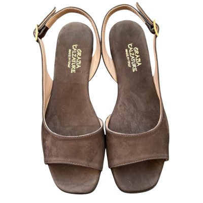 sandalo Daiana in nabuk marrone