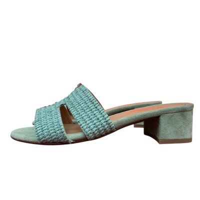 scalzatina Elba in rafia verde Tiffani