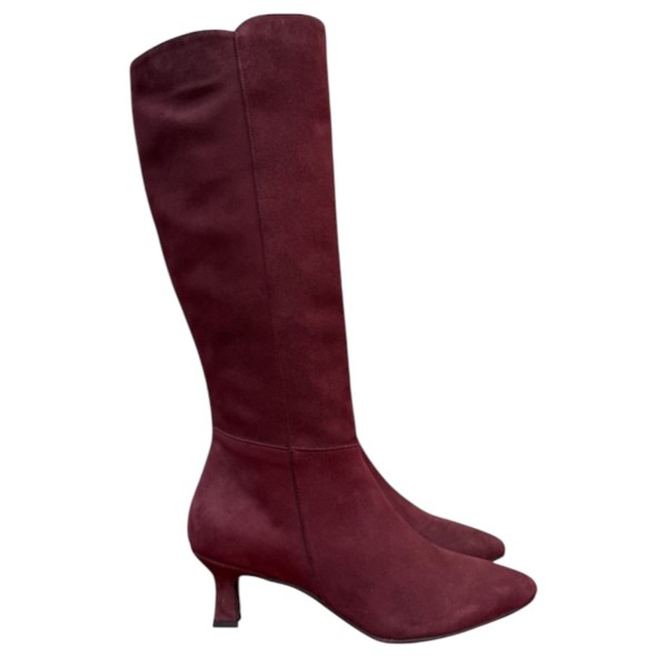 stivale Diana in camoscio borgogna