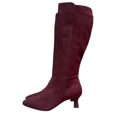 stivale Diana in camoscio borgogna
