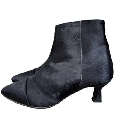stivaletto Giuly in pelle animalier nero