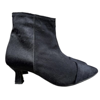 stivaletto Giuly in pelle animalier nero