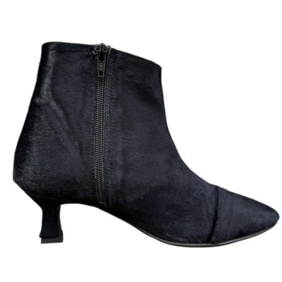 stivaletto Giuly in pelle animalier nero