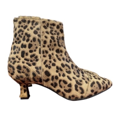 stivaletto Giuly in pelle animalier maculata