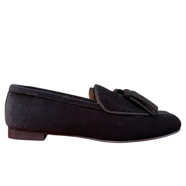 mocassino Elettra in velluto nero