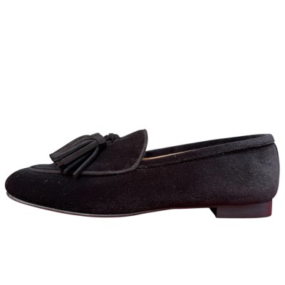 mocassino Elettra in velluto nero