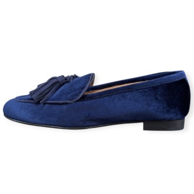 mocassino Elettra in velluto blu