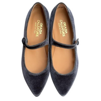 ballerina Chiara in velluto grigio