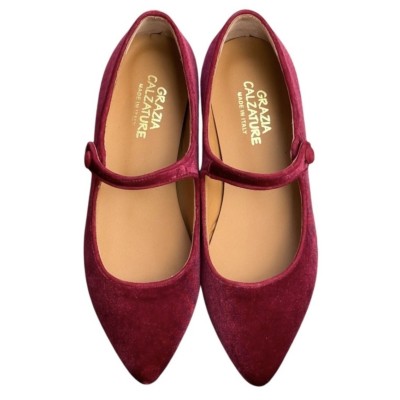 ballerina Chiara in velluto bordeaux