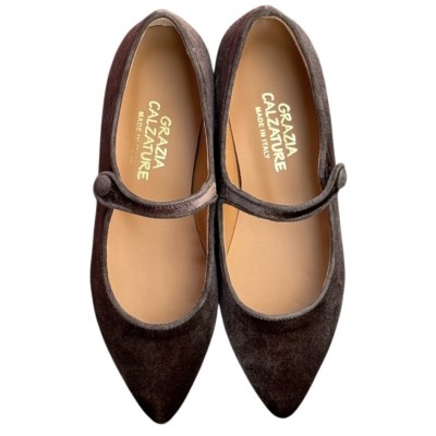 ballerina Chiara in velluto cioccolato