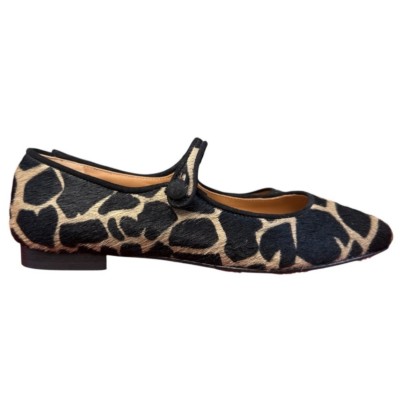 ballerina Chiara in pelle animalier giraffa fondo  crema