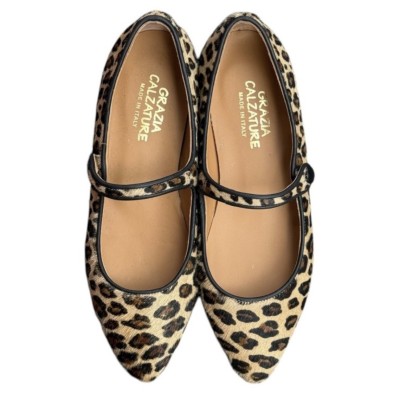 ballerina Chiara in pelle animalier maculato piccolo