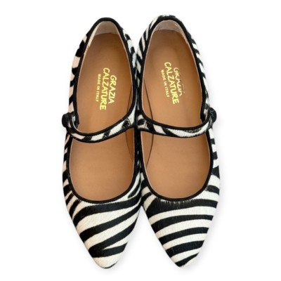 ballerina Chiara in pelle animalier zebra