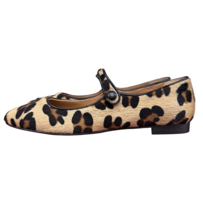 ballerina Chiara in pelle animalier maculato