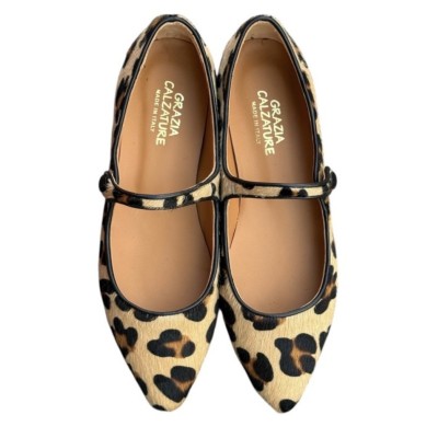 ballerina Chiara in pelle animalier maculato