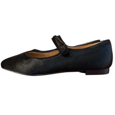 ballerina Chiara in pelle animalier cavallino nero
