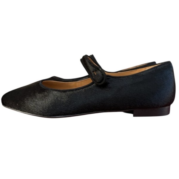 ballerina Chiara in pelle animalier cavallino nero