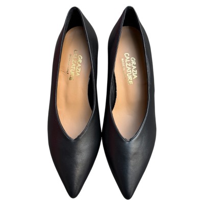 décolleté Gemma in pelle nero
