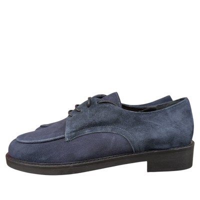 stringata Emy in camoscio blu