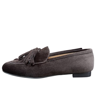 mocassino Elettra in velluto marrone