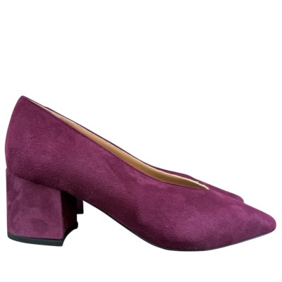 décolleté Gemma in camoscio burgundy