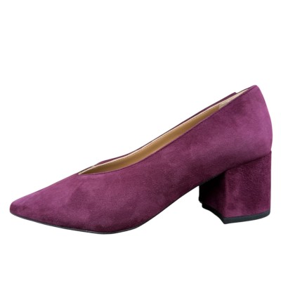 décolleté Gemma in camoscio burgundy