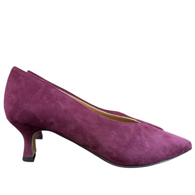 décolleté Donna in camoscio burgundy