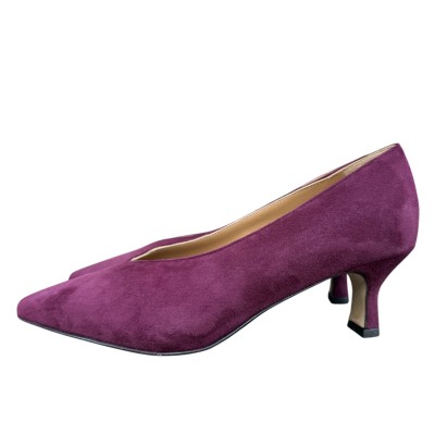 décolleté Donna in camoscio burgundy