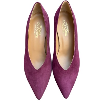 décolleté Donna in camoscio burgundy