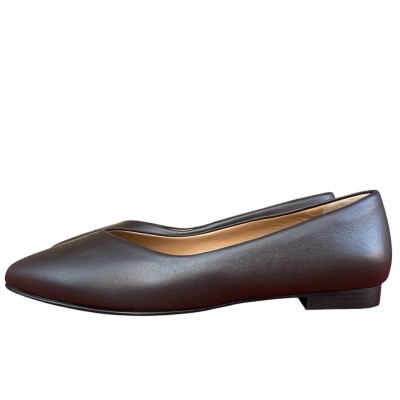 ballerina Vale in pelle marrone