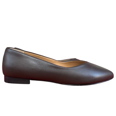 ballerina Vale in pelle marrone