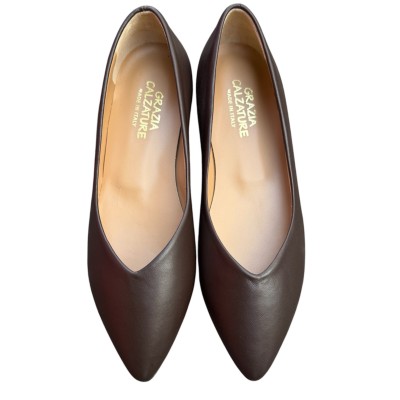 ballerina Vale in pelle marrone