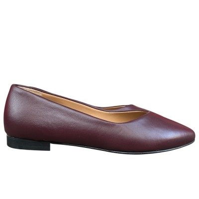 ballerina Vale in pelle borgogna