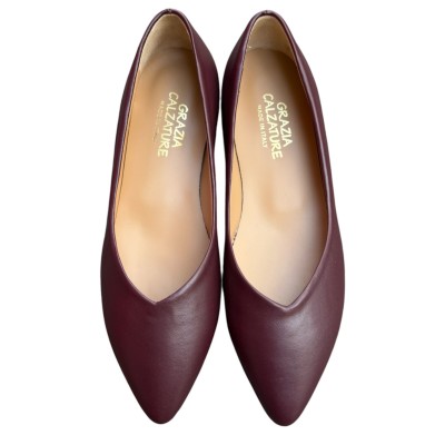 ballerina Vale in pelle borgogna