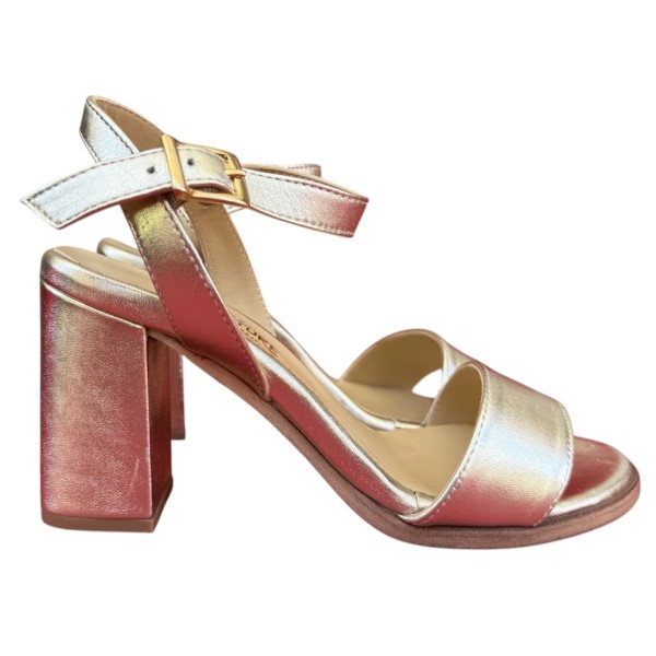 sandalo fede in pelle platino